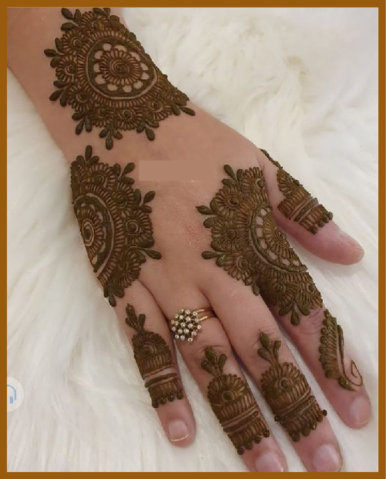 Ring To Bracelet Linked Back Hand Mehndi Design Aesthetic